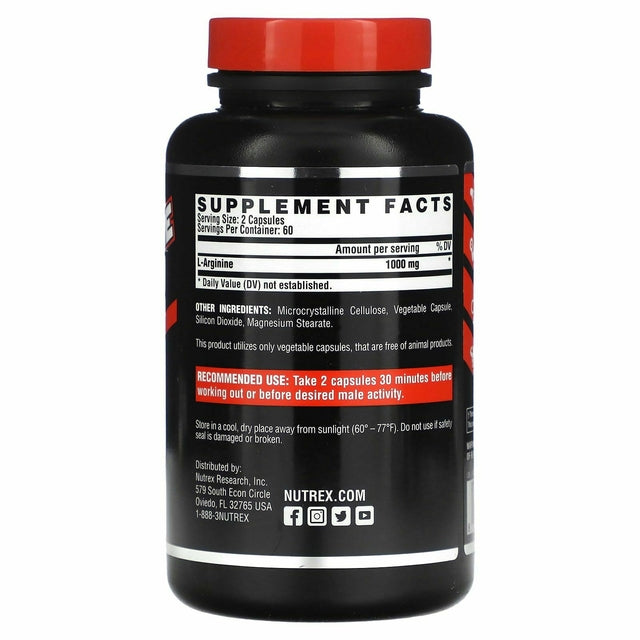 L-ARGININE PRECURSOR DE ÓXIDO NÍTRICO 120 CAPSULAS