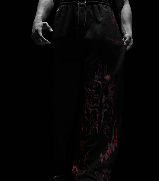 archangel blade uncuffed luxury sweatpants hellfire red - BREATHEDIVINITY